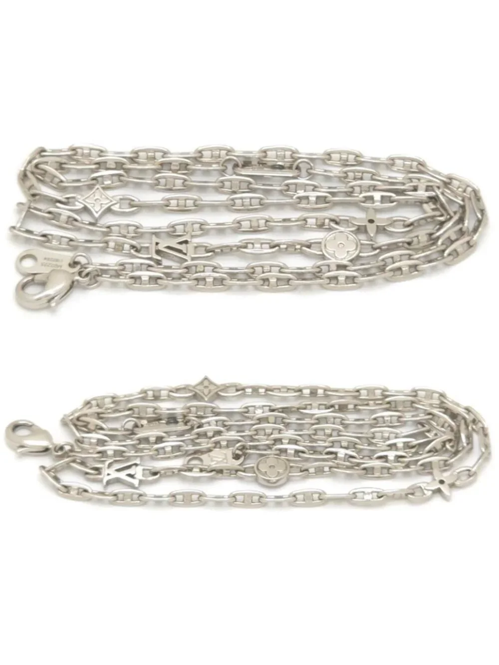 Louis Vuitton Necklace LV Speed Silver Colored Metal Length 59.8 LV Signature